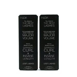 Huda Beauty Legit Lashes Mascara 0.05oz x4 (2 Boxes) Double-Ended NEW